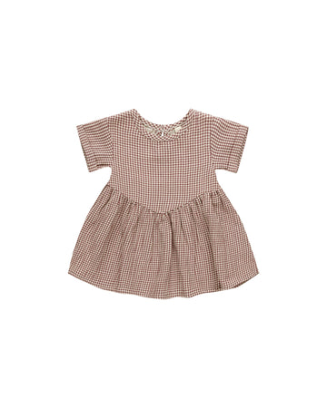 Quincy Mae Brielle Dress || Plum Gingham