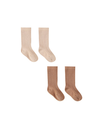 Quincy Mae Socks Set || Shell, Rose