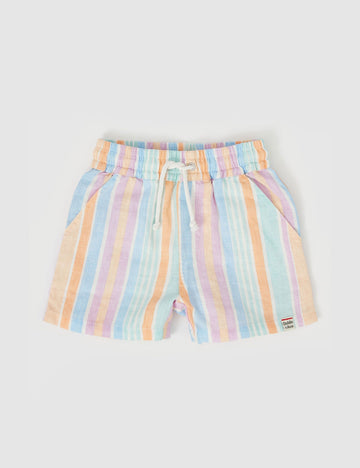 Goldie and Ace Noah Linen Shorts Pastel Stripe