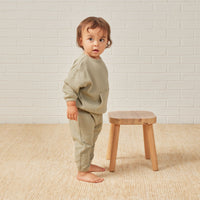 DISCOUNTED (DAMAGED) Quincy Mae Waffle Slouch Set || Sage
