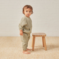 Quincy Mae Waffle Slouch Set || Sage