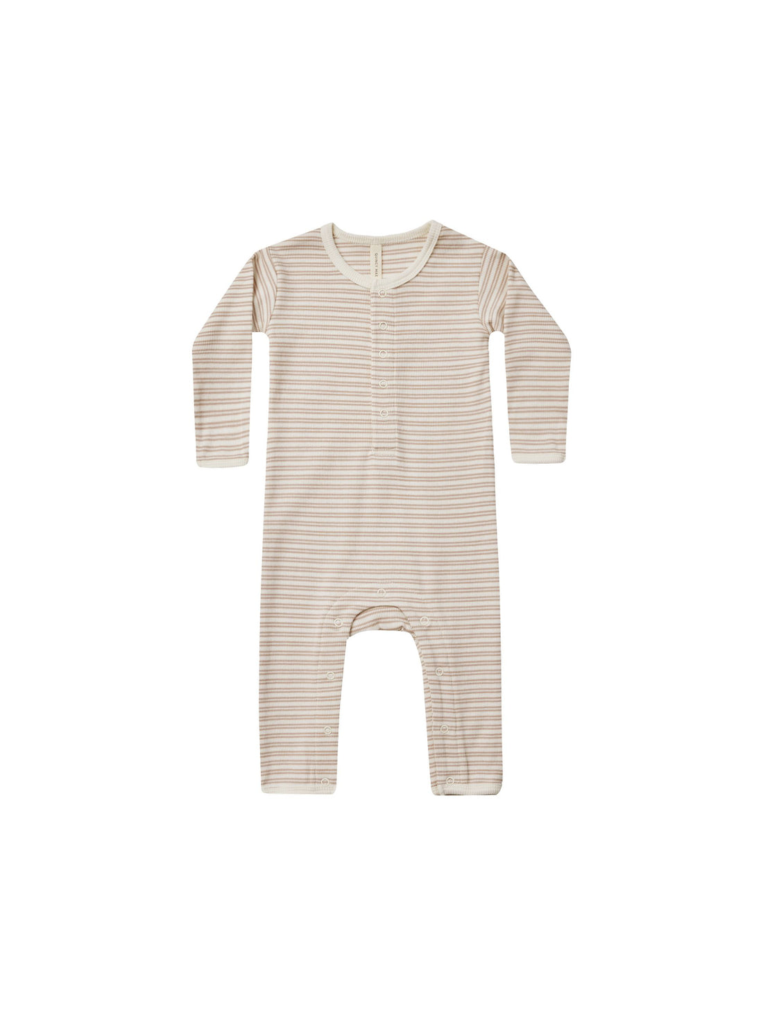 Quincy Mae Baby Jumpsuit || Oat Stripe