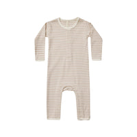 Quincy Mae Baby Jumpsuit || Oat Stripe