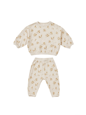 DISCOUNTED (DAMAGED) Quincy Mae Waffle Slouch Set || Honey Flower