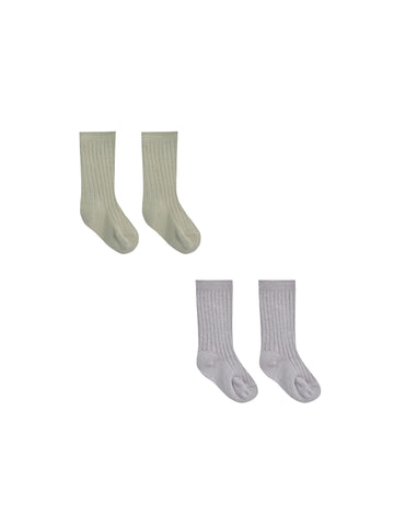 Quincy Mae Socks Set || Sage, Periwinkle