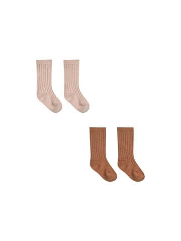 Quincy Mae Socks Set || Blush, Clay