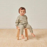 Quincy Mae Waffle Slouch Set || Sage