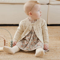 Quincy Mae Scalloped Cardigan || Natural