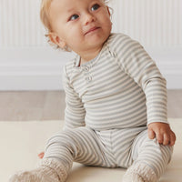 Jamie Kay Organic Cotton Modal Elastane Legging - Narrow Stripe Willow/Soft Clay