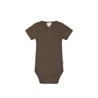 Jamie Kay Organic Cotton Modal Darcy Rib Tee Bodysuit - Cocoa