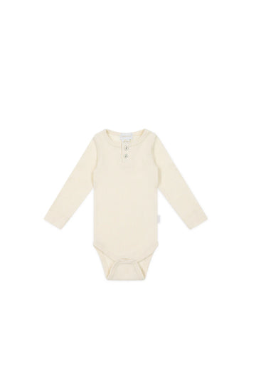 Jamie Kay Organic Cotton Fine Rib Long Sleeve Bodysuit - Lily Fleck