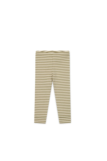 Jamie Kay  Organic Cotton Modal Elastane Legging - Narrow Stripe Oak/Soft Clay