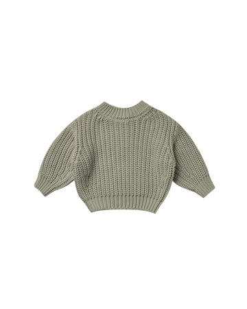 Quincy Mae Chunky Knit Sweater | Basil
