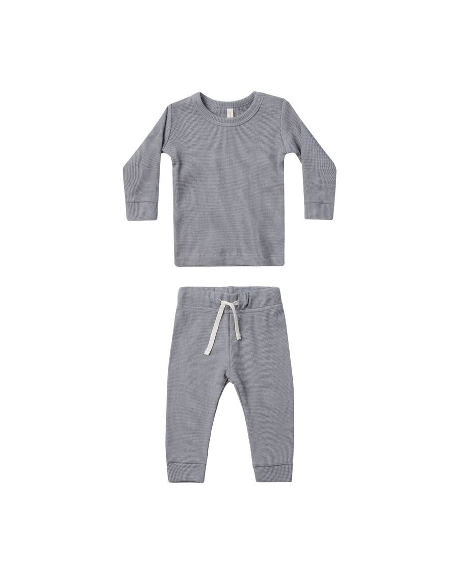 Quincy Mae Waffle Top + Pant Set || Lagoon