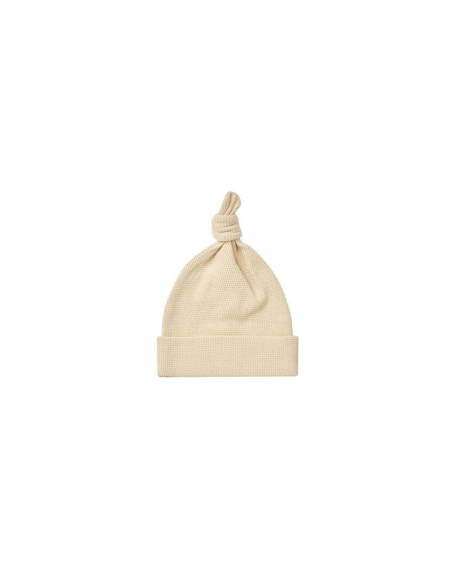 Quincy Mae Waffle Knotted Baby Hat || Lemon