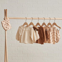 Quincy Mae Balloon Sleeve Blouse + Bloomer Set | Cinnamon Grid