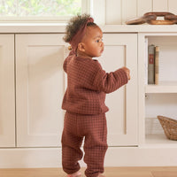 Quincy Mae Quilted Sweater + Pant Set | Plum