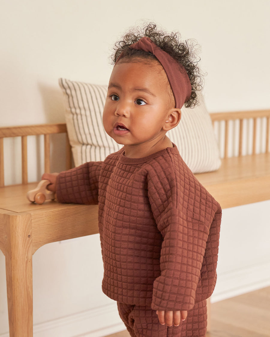 Quincy Mae Quilted Sweater + Pant Set | Plum