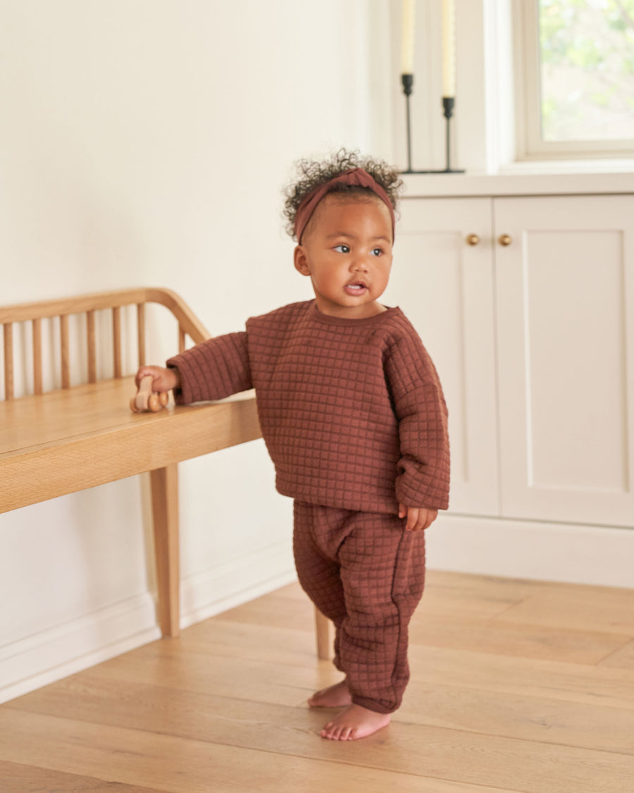 Quincy Mae Quilted Sweater + Pant Set | Plum