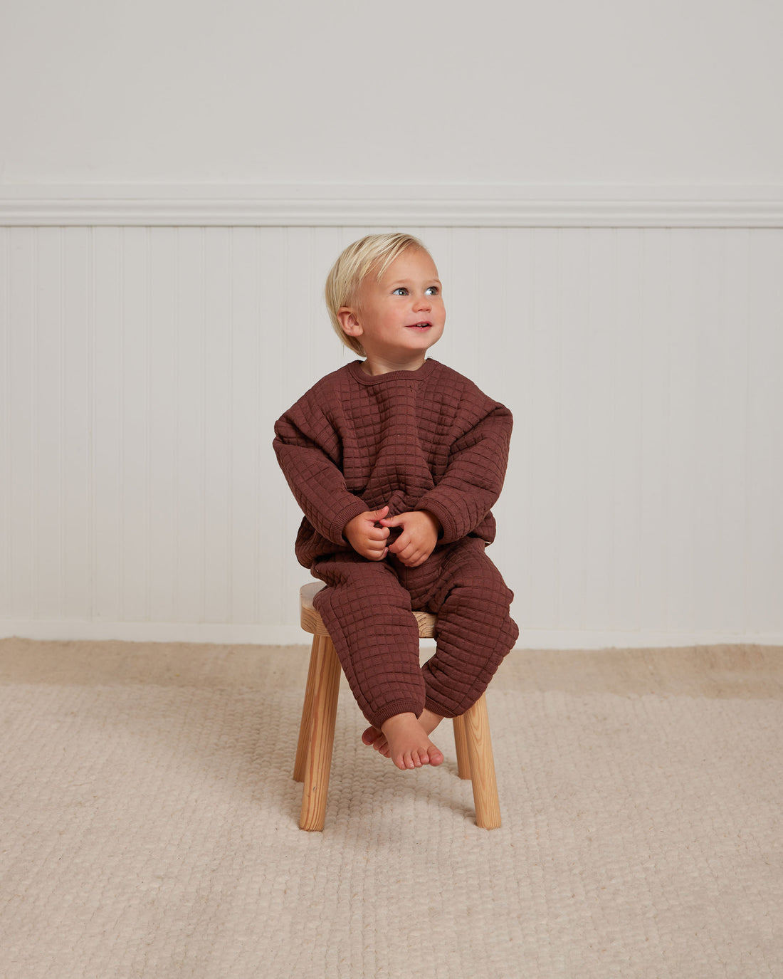 Quincy Mae Quilted Sweater + Pant Set | Plum