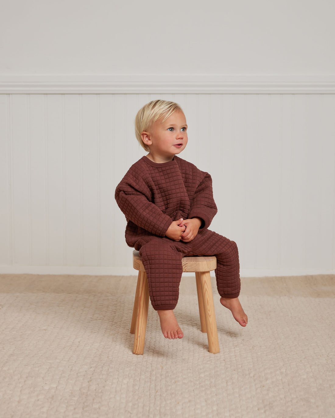 Quincy Mae Quilted Sweater + Pant Set | Plum