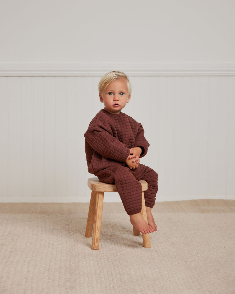 Quincy Mae Quilted Sweater + Pant Set | Plum