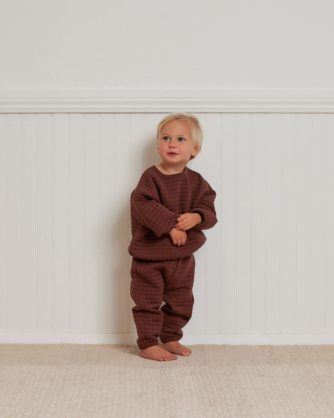 Quincy Mae Quilted Sweater + Pant Set | Plum