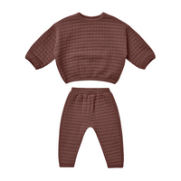 Quincy Mae Quilted Sweater + Pant Set | Plum