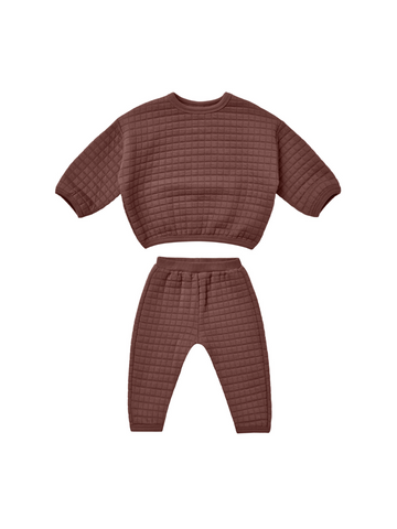 Quincy Mae Quilted Sweater + Pant Set | Plum