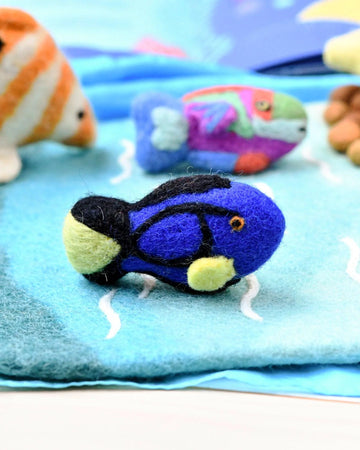 Tara Treasures Felt Blue Tang Fish Toy (Coral Reef Fish)