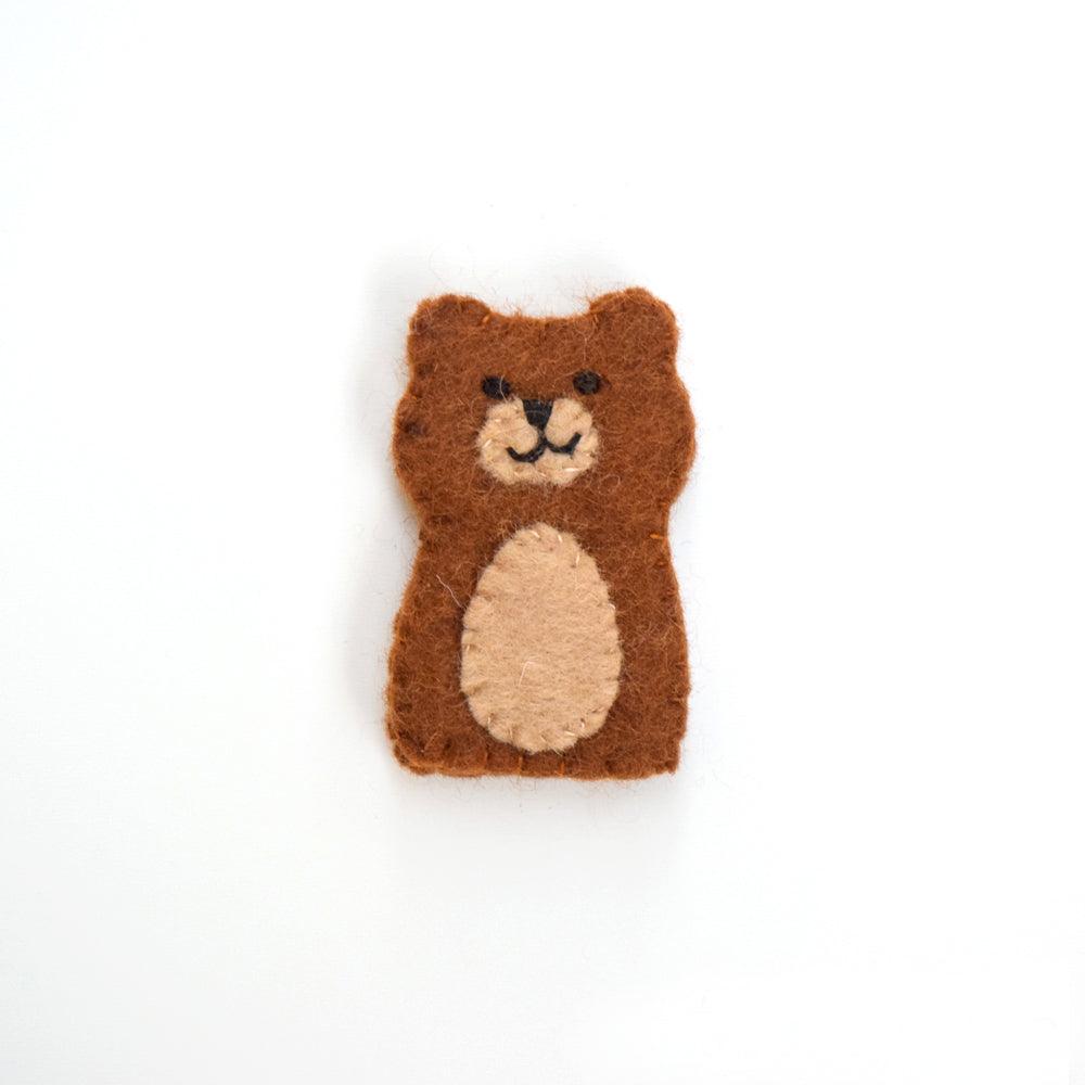 Tara Treasures Felt Bear Finger Puppet