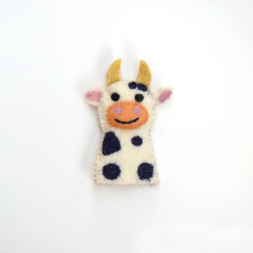 Tara Treasures Felt Cow Finger Puppet