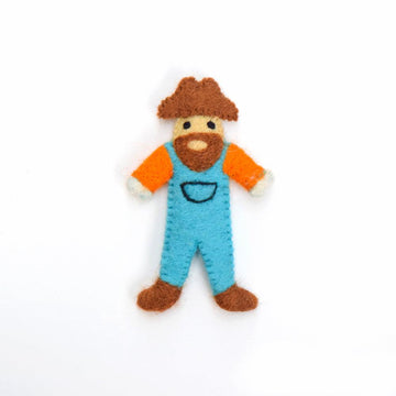 Tara Treasures Felt Farmer Finger Puppet