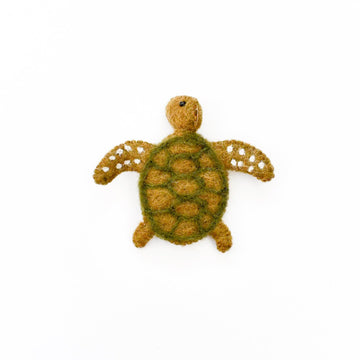 Tara Treasures Felt Green Sea Turtle Finger Puppet