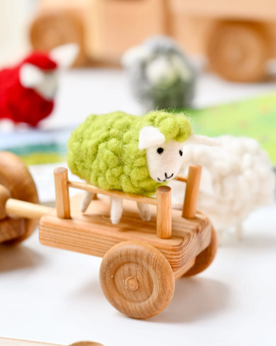 Tara Treasures Felt Green Sheep Toy