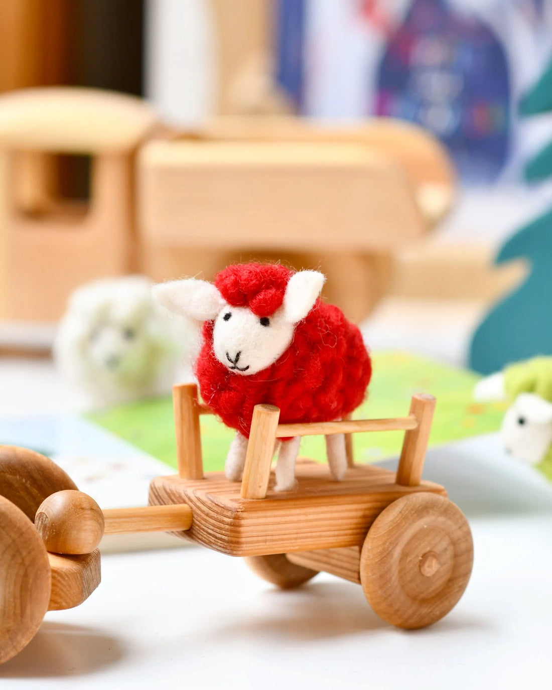 Tara Treasures Felt Red Sheep Toy