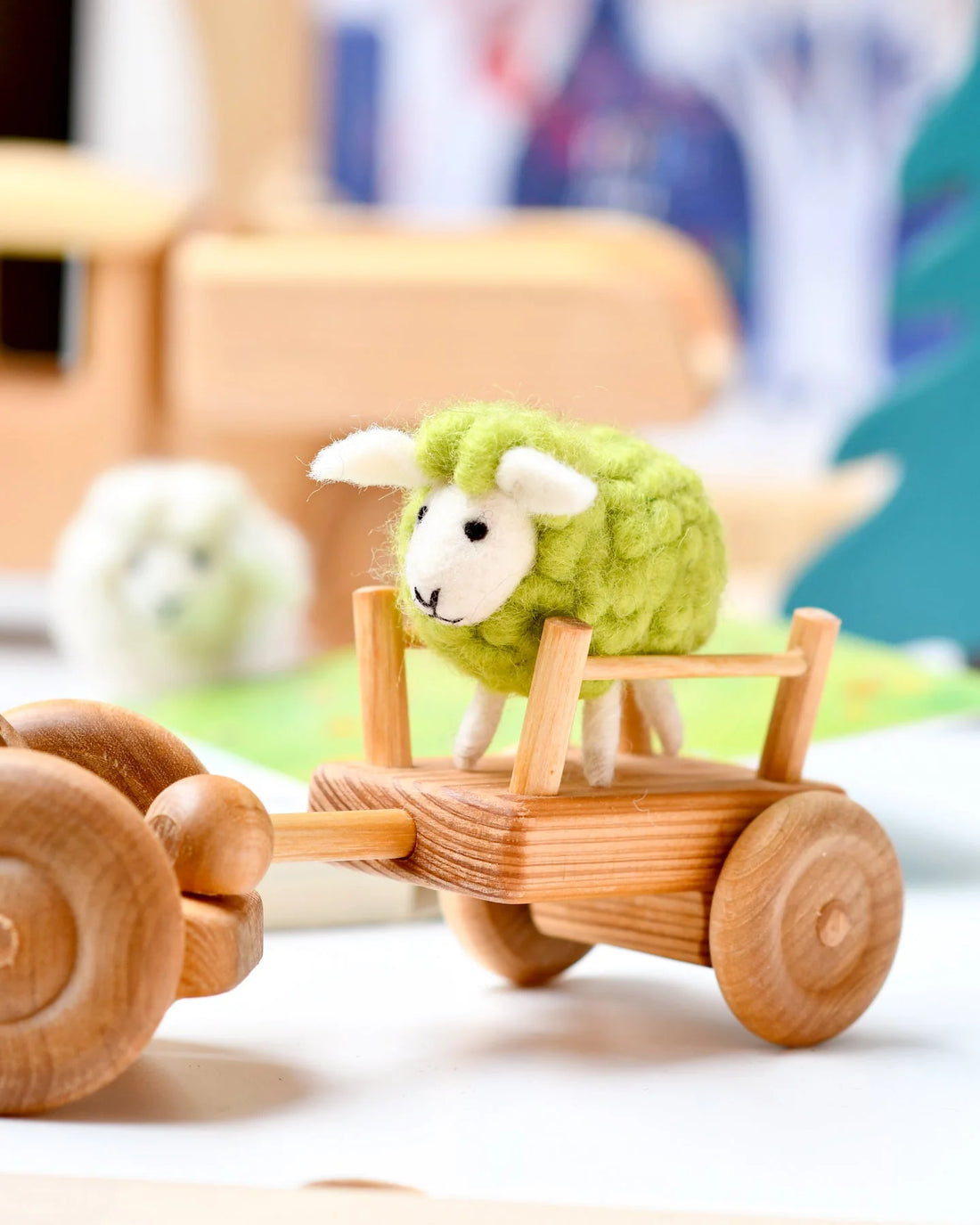 Tara Treasures Felt Green Sheep Toy