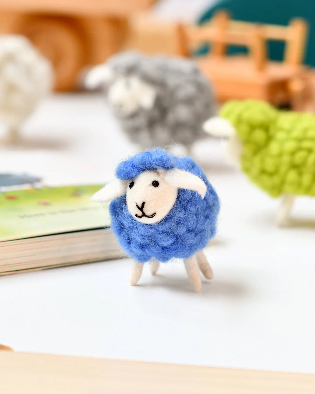 Tara Treasures Felt Blue Sheep Toy