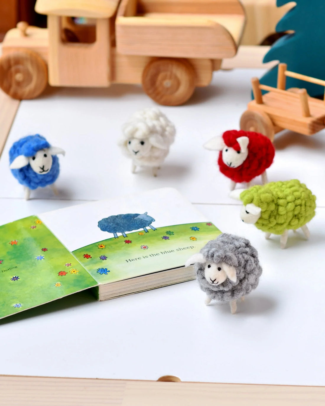 Tara Treasures Felt Blue Sheep Toy