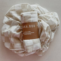 Tillie Check Nude Bamboo/Cotton Wrap