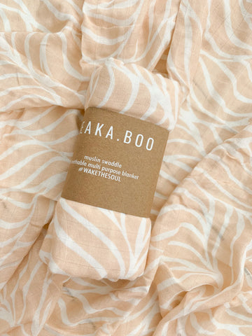Peach Fleur Bamboo/Cotton Wrap