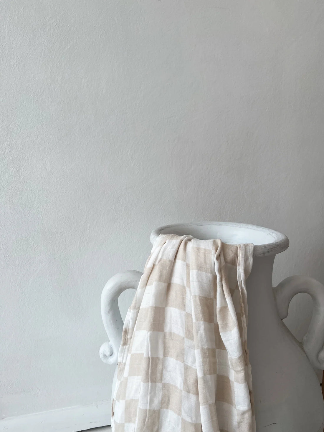 Tillie Check Nude Bamboo/Cotton Wrap