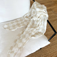 Tillie Check Nude Bamboo/Cotton Wrap