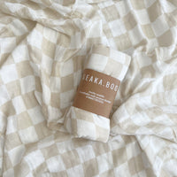 Tillie Check Nude Bamboo/Cotton Wrap