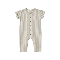 DISCOUNTED (DAMAGED) Quincy Mae Charlie Jumpsuit || Ash Stripe