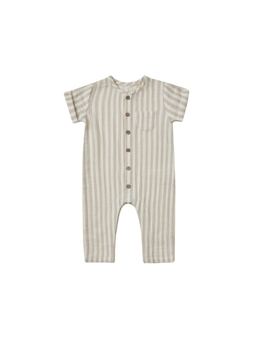 DISCOUNTED (DAMAGED) Quincy Mae Charlie Jumpsuit || Ash Stripe