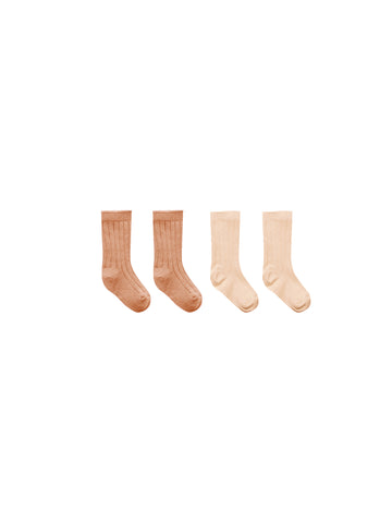 Quincy Mae Socks Set || Melon, Shell