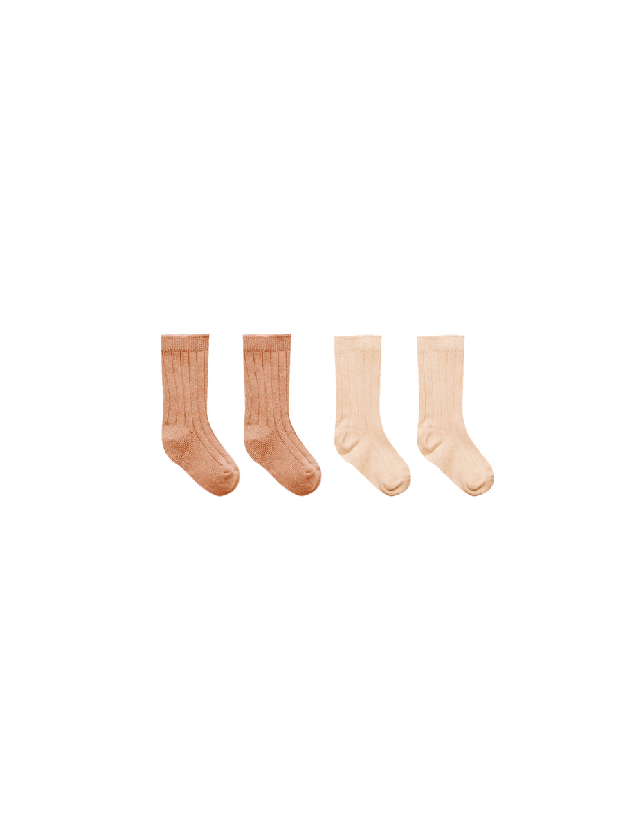 Quincy Mae Socks Set || Melon, Shell