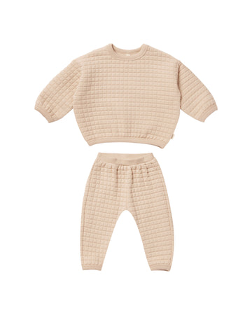 Quincy Mae Quilted Sweater + Pant Set | Shell