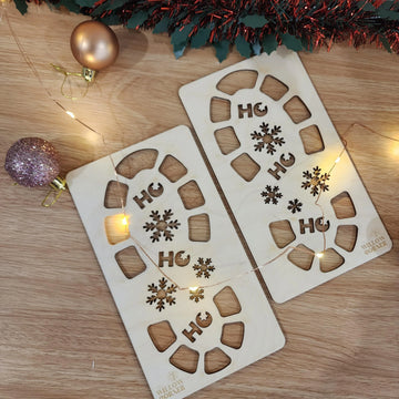 Wooden Santa Footprint Stencil - Christmas Keepsake